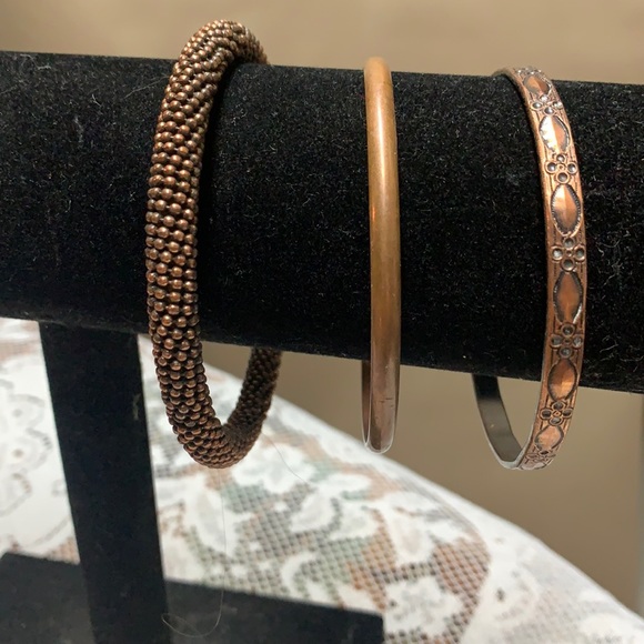 3 vintage copper bangle bracelets - Picture 3 of 17